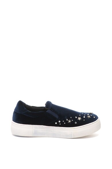 Oakoui Pantofi slip-on flatform de catifea cu strasuri Eva Femei