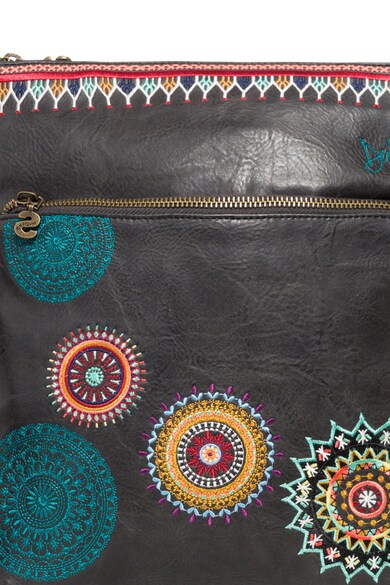 DESIGUAL Geanta crossbody de piele ecologica, cu detalii brodate Femei