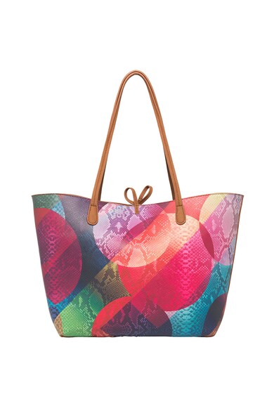 DESIGUAL Geanta shopper reversibila de piele ecologica, cu etui interior Capri Femei