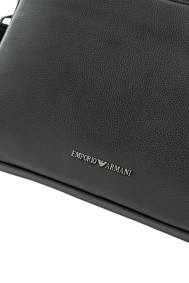 Emporio Armani Geanta pentru laptop de piele, cu aplicatie logo Barbati