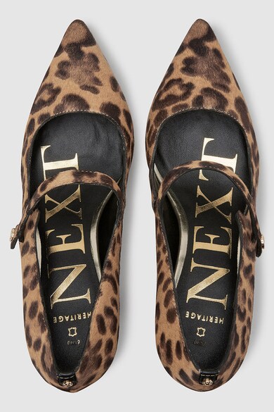 NEXT Pantofi de piele cu par scurt, cu animal print Heritage Femei