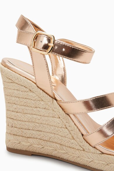 NEXT Sandale wedge tip espadrile cu aspect metalizat Femei