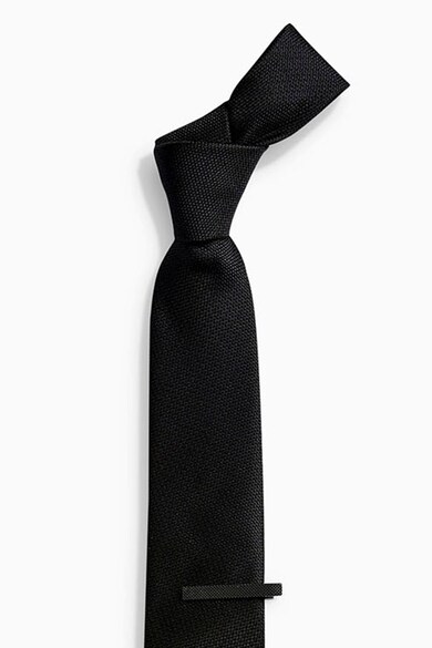 NEXT Texturált nyakkendő és nyakkendőtű szett férfi