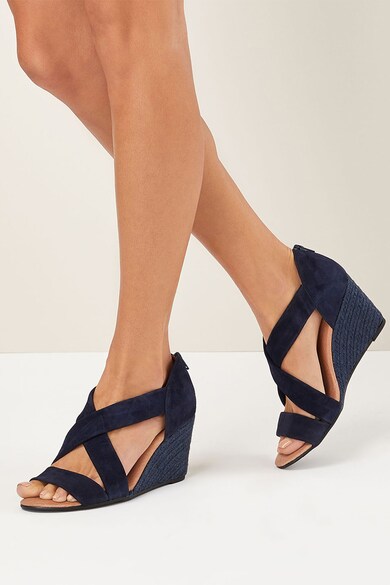 NEXT Sandale wedge tip espadrile de piele intoarsa Femei