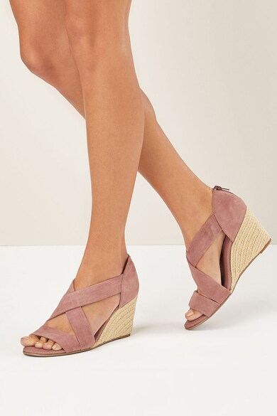 NEXT Sandale wedge tip espadrile, de piele intoarsa Femei