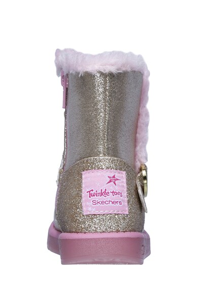 Skechers Cizme scurte cu LED-uri si aspect metalizat Twinkle Toes Fete