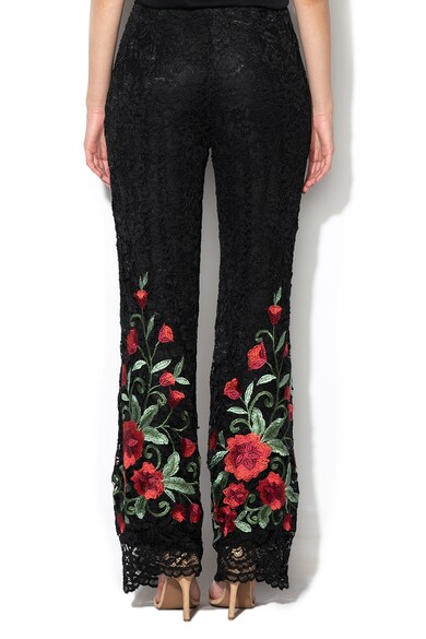 GUESS JEANS Pantaloni cu terminatii evazate si broderii florale Femei