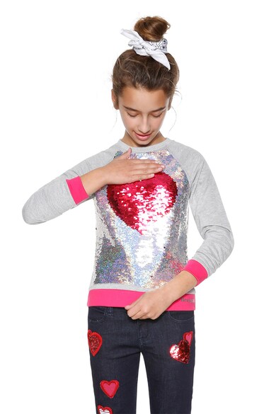 DESIGUAL Epicuro pulóver kétoldalú flitterekkel Lány