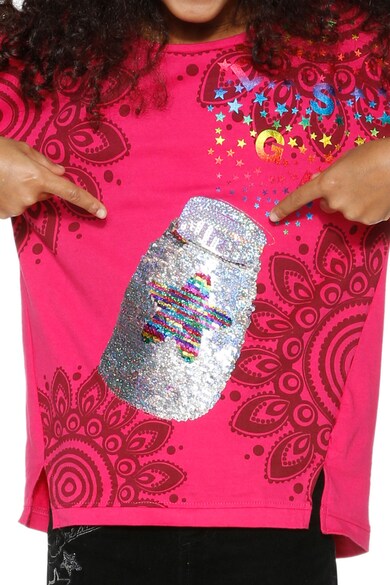 DESIGUAL Bluza cu aplicatie de paiete Virginia Fete