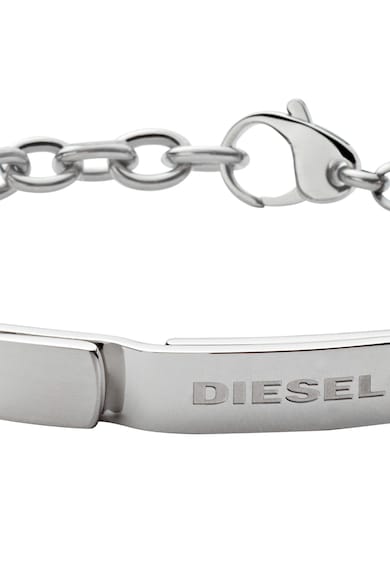 Diesel Bratara din otel cu logo, Argintiu Barbati