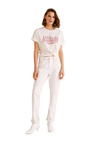 Mango Tricou din amestec de modal, cu model text Admire Femei