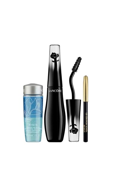 Lancome Set  Grandiose: Mascara no.01 Black + creion Le Crayon Khol Black + demachiant Bi-Facil, 30 ml Femei