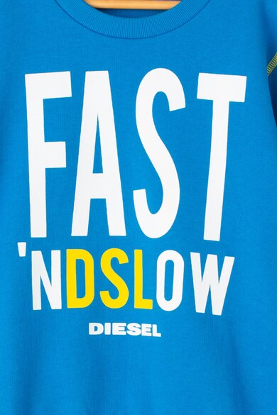 Diesel Bluza sport cu imprimeu text si logo Baieti