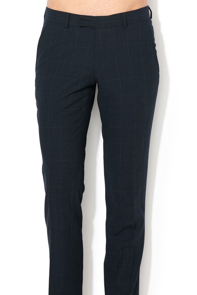 Esprit Pantaloni eleganti slim fit din amestec de lana cu model in carouri Barbati