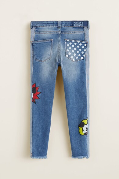 Mango Blugi slim fit cu imprimeu Mickey Mouse Fete