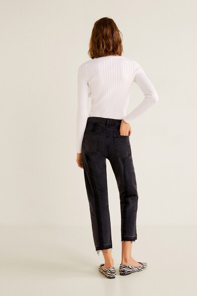 Mango Straight fit crop farmernadrág eldolgozatlan szárvégekkel női