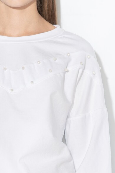 Zee Lane Denim Bluza sport decorata cu perle sintetice Femei
