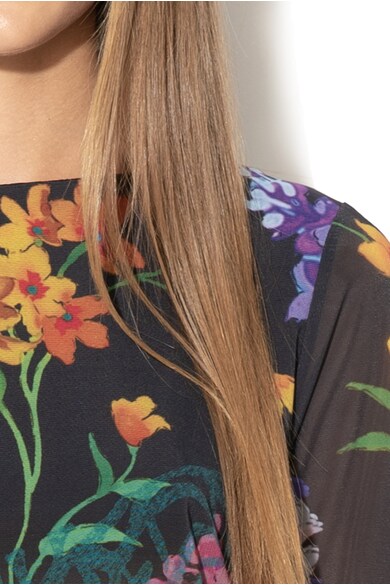 DESIGUAL Блуза Middelton с мрежест горен слой и флорална шарка Жени