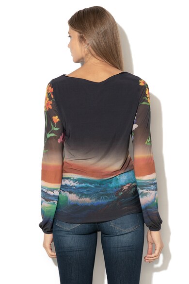 DESIGUAL Bluza cu strat exterior de plasa si model floral Middelton Femei