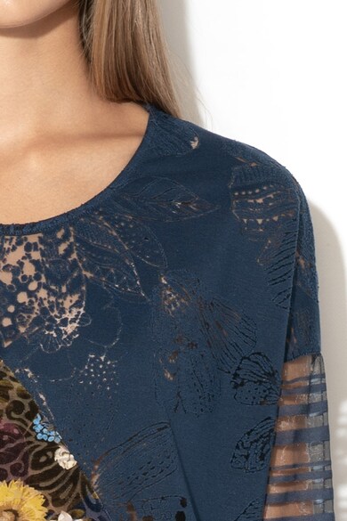 DESIGUAL Bluza cu model floral si insertii de dantela Kirune Femei