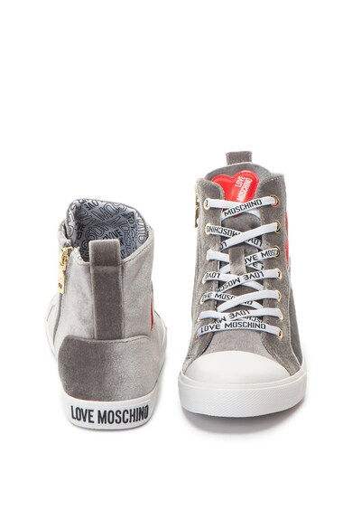 Love Moschino Tenisi cu aspect catifelat cu logo Femei