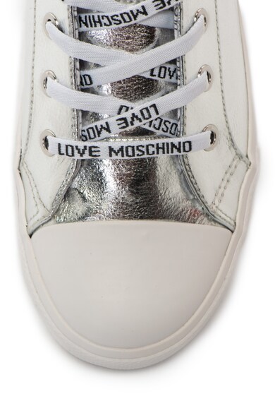 Love Moschino Tenisi high-top de piele ecologica cu aspect metalic Femei