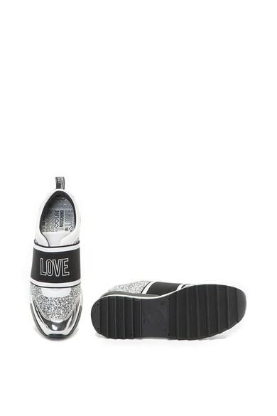 Love Moschino Bebújós sneakers cipő csillámos anyagbetétekkel női