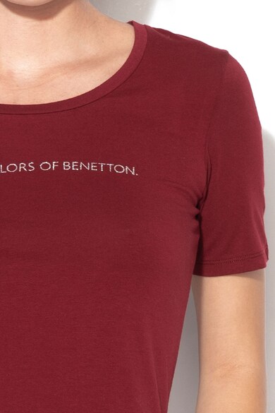 United Colors of Benetton Kerek nyakú póló csillámos logóval női