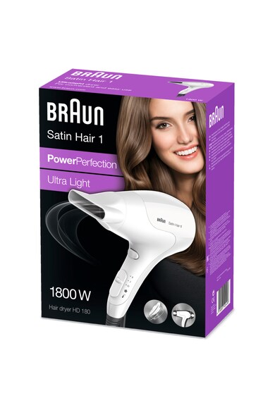 Braun Сешоар  HD180, 1800 W, 2 степени на температура, Бял Жени