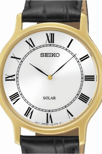 Seiko Часовник с кожена каишка Мъже