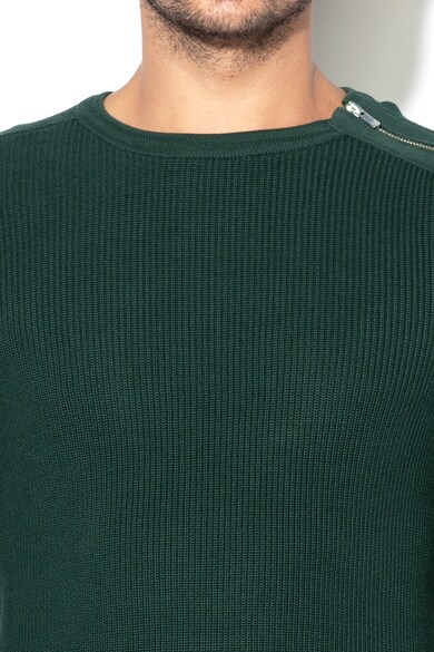Jack & Jones Плетен пуловер Solo с декоративен цип Мъже