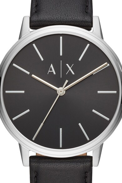 ARMANI EXCHANGE Ceas rotund cu o curea de piele Cayde Barbati