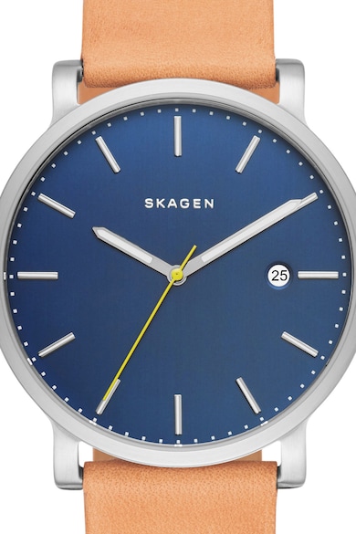 Skagen Hagen kerek bőrszíjas karóra férfi