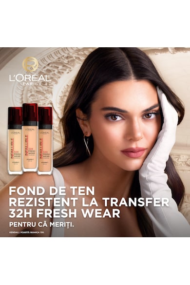 L'Oreal Paris Fond de ten rezistent la transfer  Infaillible 32H Fresh Wear, 30 ml Femei