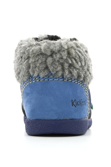 Kickers kids Cizme de piele nabuc cu insertii textile Baieti