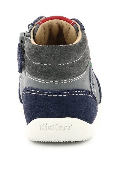 Kickers kids Pantofi sport mid-high de piele cu garnituri de piele intoarsa Baieti