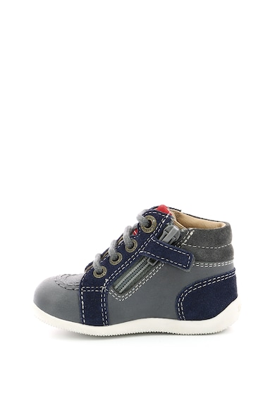 Kickers kids Pantofi sport mid-high de piele cu garnituri de piele intoarsa Baieti