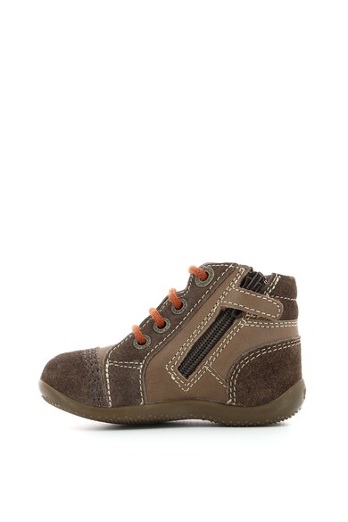 Kickers kids Pantofi sport mid-high de piele cu garnituri de piele intoarsa Baieti