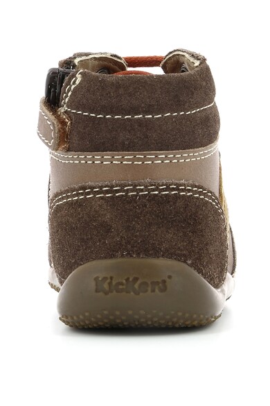 Kickers kids Pantofi sport mid-high de piele cu garnituri de piele intoarsa Baieti