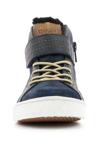 Kickers kids Pantofi sport high-top de piele intoarsa si piele Baieti