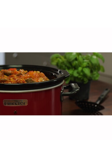 Crock-Pot Slow cooker  , 3.5 l, 2 Setari gatit, Functie pastrare la cald, Vas de ceramica detasabil, Rosu Femei