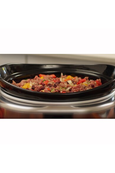 Crock-Pot Slow cooker  , 5.7 l, 2 Setari gatit, Functie pastrare la cald, Display electronic, Timer, Vas de ceramica detasabil, Argintiu Femei