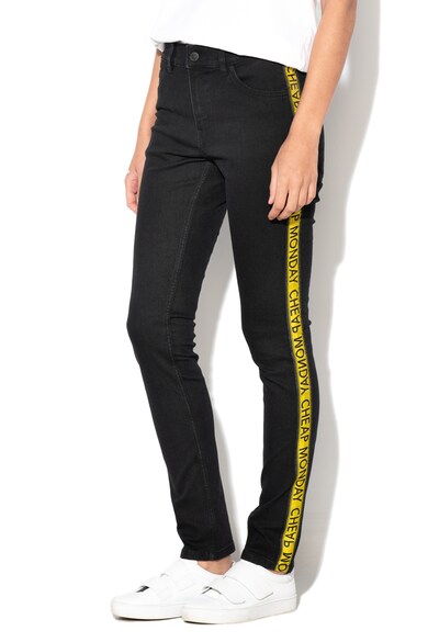 Cheap Monday Blugi unisex skinny cu garnituri tubulare laterale Barbati