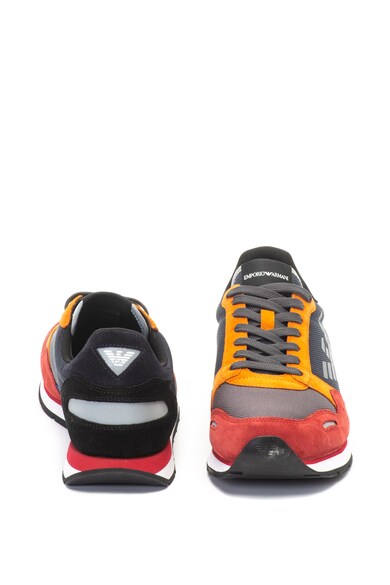 Emporio Armani Nyersbőr sneakers cipő kontrasztos szegélyekkel férfi
