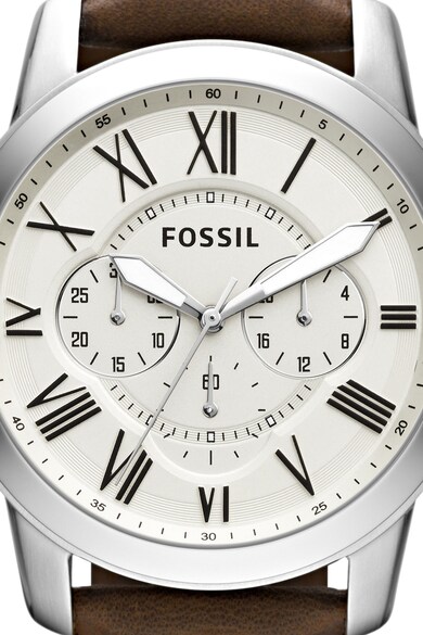 Fossil Часовник Grant с кожена каишка Мъже