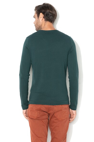 Tom Tailor PuNlover din tricot fin cu terminatii pliabile, Verde englez Barbati