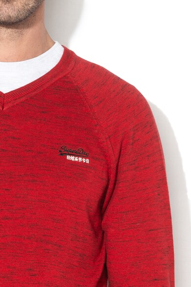 SUPERDRY Pulover din tricot fin, cu logo brodat Barbati