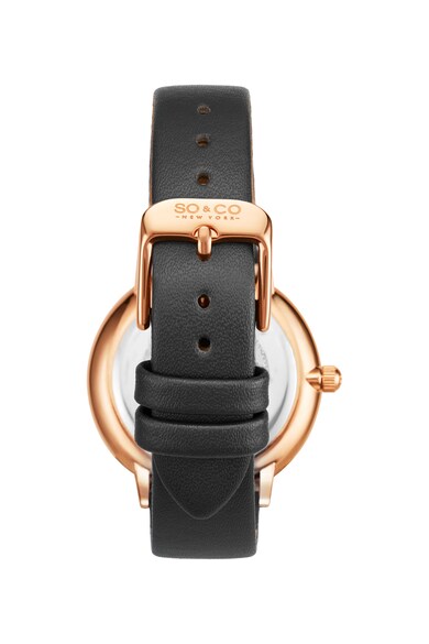 SO&CO New York Овален часовник с кожена каишка Жени
