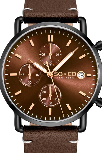 SO&CO New York Часовник с хронограф и луминисцентни стрелки Мъже
