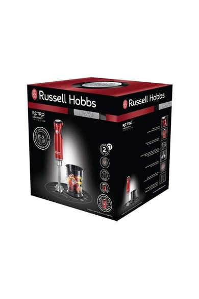 Russell Hobbs Mixer vertical   Retro Red, 2 viteze, pahar 1l, Rosu Femei